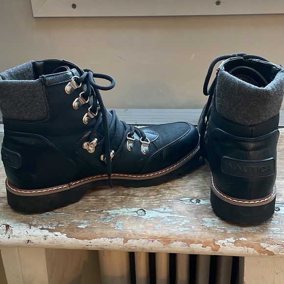 Black Faux Leather Combat Boots - Picture 5 of 6